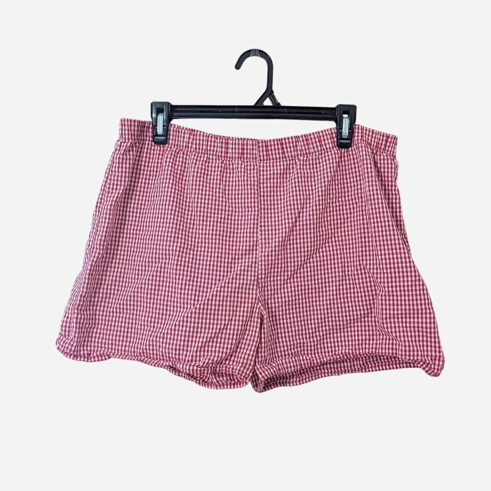 Red Gingham Boxer Shorts Coquette Soft Girl Aesthetic Loungewear